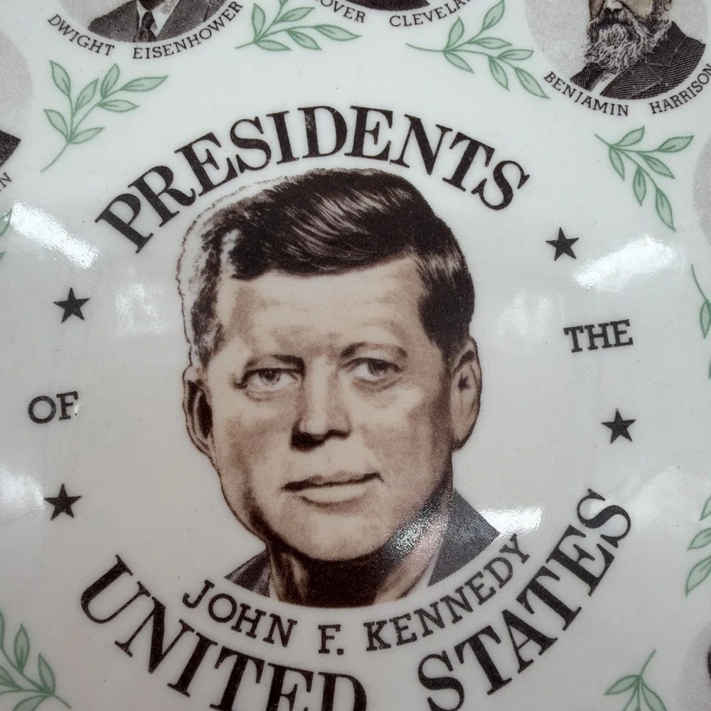 Presidents Of The United States Collector Plate Vintage 1960s John F Kennedy JFK